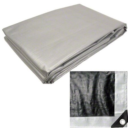 Nunc Patio Supplies 12 x 16 in. Polyethylene Storage Tarp Cover; Silver & Black NU3241085